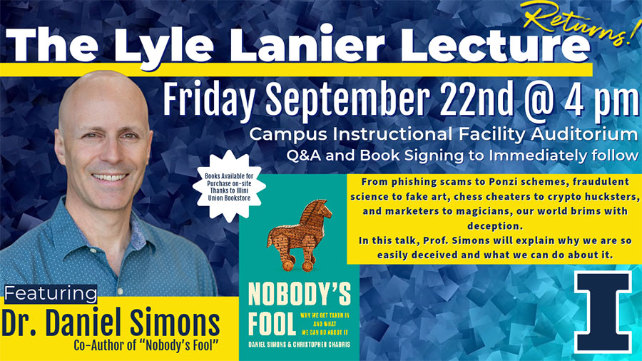 Daniel Simons speaking at Lyle Lanier Lecture series