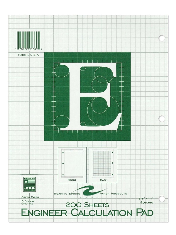 Engineering Comp Pad 200Ct Green Paper 5X5 (SKU 125482554000045)