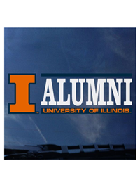 Illinois Fighting Illini Chief Illiniwek 4.5x4.5 in Metallic Decal