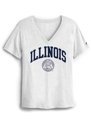 Image of ILLINOIS SEAL WMNS VNECK INTRAMURAL -  white