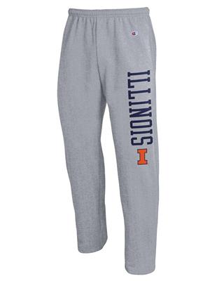 Image of UNIVERSITY OF ILLINOIS OPEN BOTTOM PANT -  grey