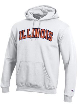 Image of HOOD FLEECE POWERBLEND TWILL ARCH ILLINOIS -  white