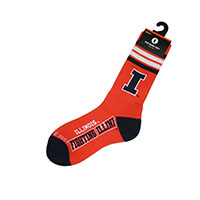 Image of Socks Illinois Fighting Illini 4 Stripe Deuce Team Color