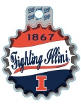 Fighting Illini Bottlecap Sticker