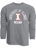 L/S T-Shirt Dyed Ringspun Illinois Block I