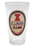 Pint Glass Vintage Label Illinois Block I