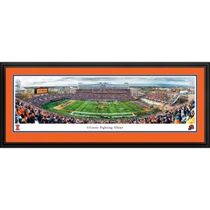 (Dropship) Illinois Football Panoramic Poster - Deluxe Frame - main view