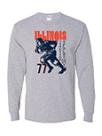 T-Shirt L/S Illinois Vintage Football Player