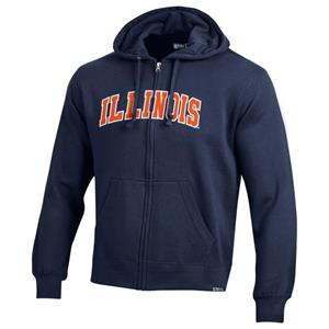Image of FULL ZIP SWEATSHIRT VERSA TWILL ARCH ILLINOIS -  navy