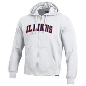 Image of FULL ZIP SWEATSHIRT VERSA TWILL ARCH ILLINOIS -  white