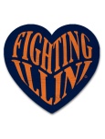 Illinois Fighting Illini Heart Magnet