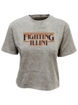 Illinois Fighting Illini Mineral Wash Cropped T-Shirt