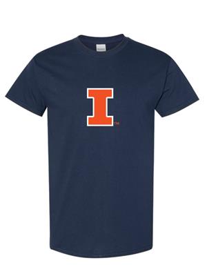 Image of ILLINOIS BLOCK I T-SHIRT -  navy