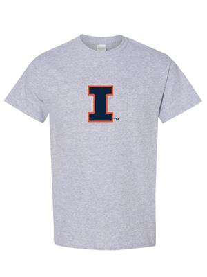 Image of ILLINOIS BLOCK I T-SHIRT -  grey