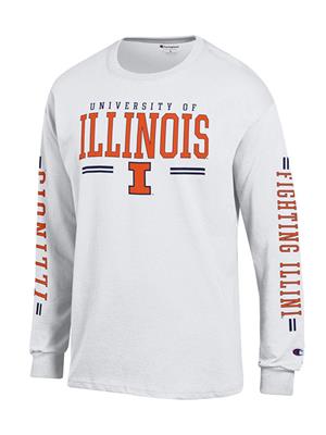 Image of ILLINOIS FIGHTING ILLINI JERSEY LS T-SHIRT -  white