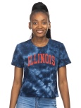 Illinois Arch Cloud Dye Crop Tee
