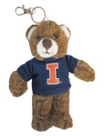 Illinois Fluffy Bear Keychain