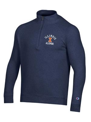 Image of ILLINOIS ALUMNI TRIUMPH FLEECE 1/4 ZIP -  navy