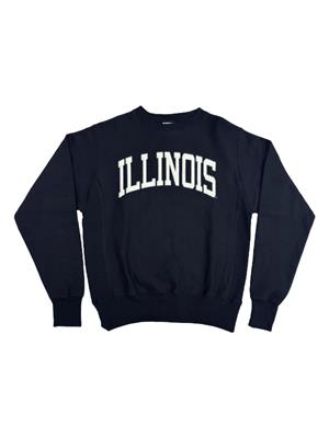 Image of ILLINOIS TWILL ARCH REVERSE WEAVE CREW -  black