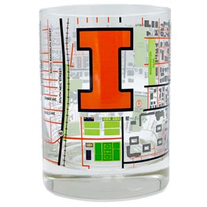 Illinois Campus Map Clear Rocks Glass