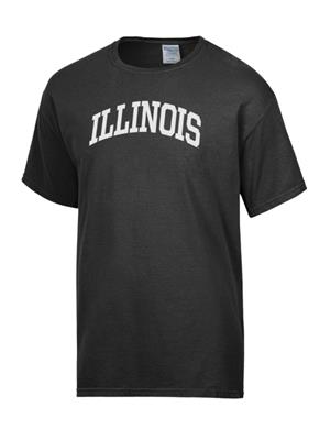 Image of ILLINOIS FASHION ARCH COMFORT WASH T-SHIRT -  black