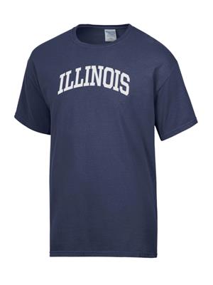 Image of ILLINOIS FASHION ARCH COMFORT WASH T-SHIRT -  navy