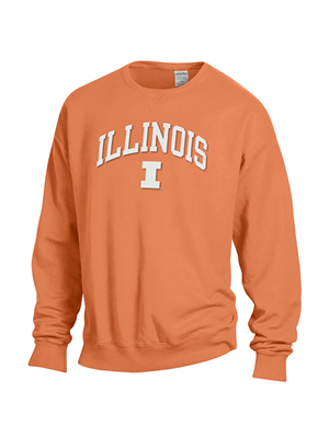 Image of ILLINOIS ARCH PUFFY INK CREWNECK SWEATSHIRT -  orange