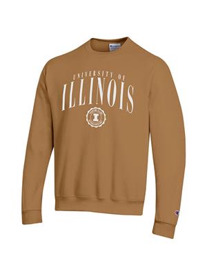 Image of ILLINOIS FAUX SEAL CREWNECK SWEATSHIRT -  brown