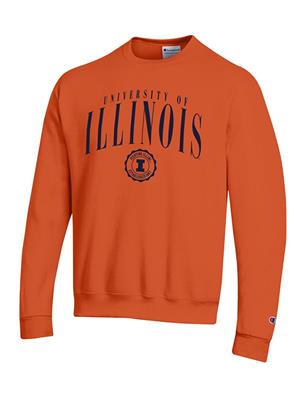 Image of ILLINOIS FAUX SEAL CREWNECK SWEATSHIRT -  orange