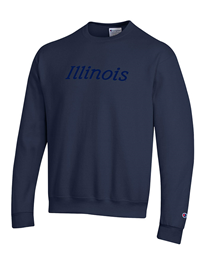 Image of ILLINOIS 3D EMBROIDERED CREWNECK SWEATSHIRT -  navy