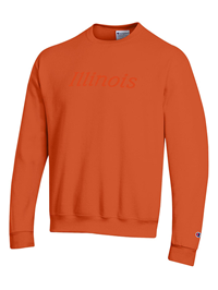 Image of ILLINOIS 3D EMBROIDERED CREWNECK SWEATSHIRT -  orange