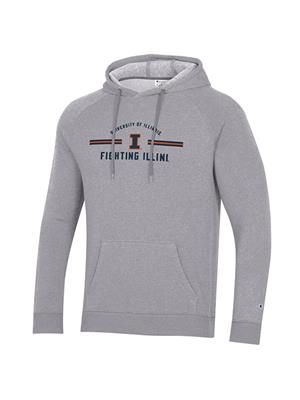Image of ILLINOIS BLOCK I FIGHTING ILLINI TRIUMPH HOODIE -  grey