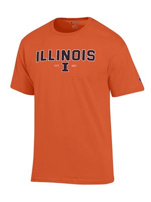 Image of ILLINOIS BLOCK I 1867 DISTRESSED T-SHIRT -  orange