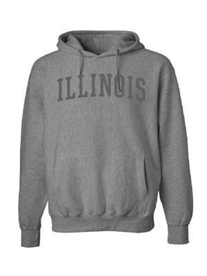 Image of ILLINOIS ARCH TONAL EMBROIDERY PRO-WEAVE HOOD -  graphite