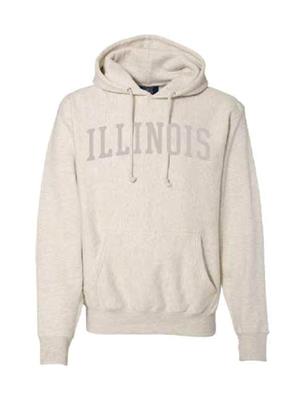 Image of ILLINOIS ARCH TONAL EMBROIDERY PRO-WEAVE HOOD -  oatmeal