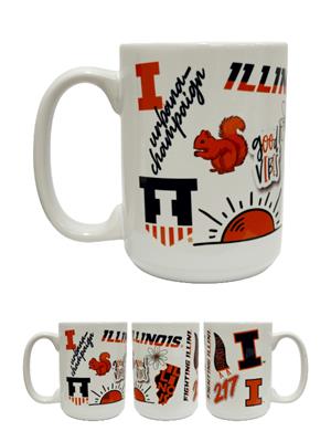 Illinois Campus Icons Sublimated Mug