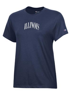 Image of ILLINOIS ARCH WOMENS CORE T-SHIRT -  navy