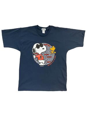 Image of ILLINOIS SNOOPY & WOODSTOCK CIRCLE T-SHIRT -  navy
