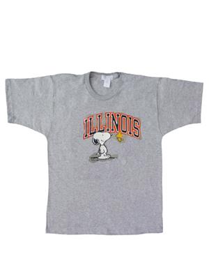 Image of ILLINOIS SNOOPY & WOODSTOCK ARCH T-SHIRT -  oxford