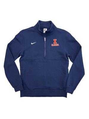 Image of ILLINOIS BLOCK I ½ ZIP SWEATSHIRT -  navy