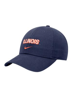 Image of ILLINOIS ARCH NIKE CLUB UNSTRUCTURED CAP -  navy