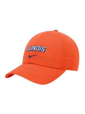 Image of ILLINOIS ARCH NIKE CLUB UNSTRUCTURED CAP -  orange