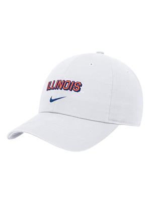 Image of ILLINOIS ARCH NIKE CLUB UNSTRUCTURED CAP -  white