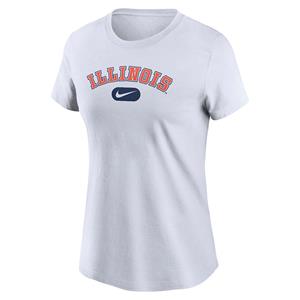 Image of ILLINOIS WOMENS NIKE CORE COTTON S/S T-SHIRT -  white