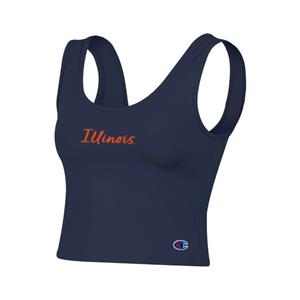 Image of ILLINOIS WOMENS BASKETBALL FAN SCOOP NECK TANK TOP -  navy