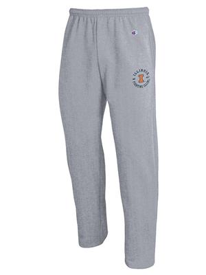 Image of ILLINOIS EMBROIDERED BLOCK I EST 1867 OPEN BOTTOM PANT -  grey