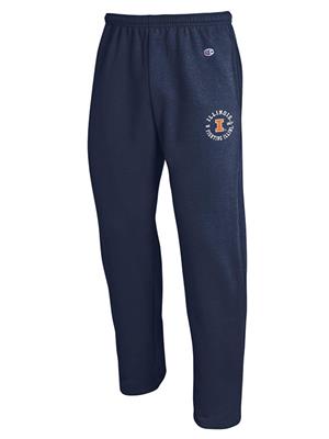 Image of ILLINOIS EMBROIDERED BLOCK I EST 1867 OPEN BOTTOM PANT -  navy