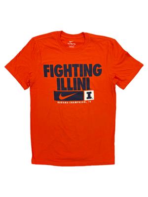 Image of ILLINOIS FIGHTING ILLINI BLOCK I T-SHIRT -  orange