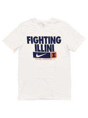 Image of ILLINOIS FIGHTING ILLINI BLOCK I T-SHIRT -  white