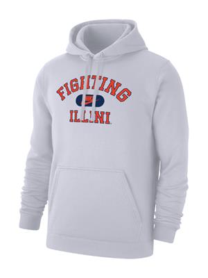 Image of ILLINOIS FIGHTING ILLINI CLUB FLEECE HOODIE -  white